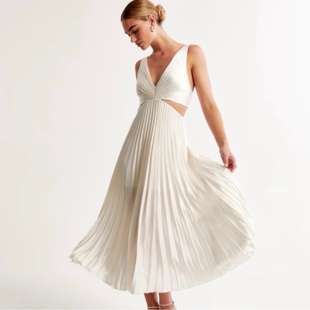 Abercrombie & Fitch Cream Midi Dress